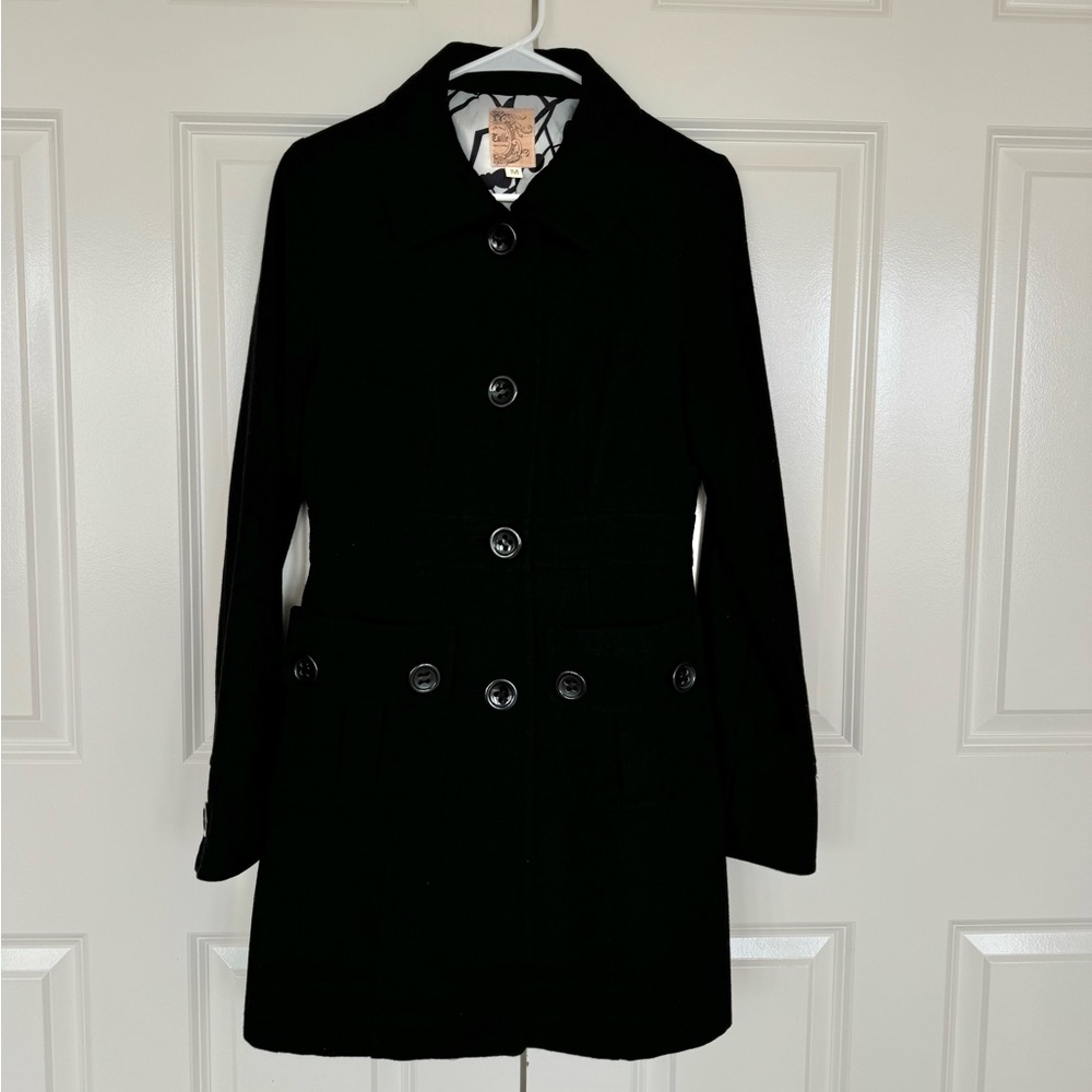 Tulle Black Tailored Coat, Size M